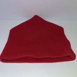 Smiley Red Wool Knit Vintage Toboggan Beanie Made in USA