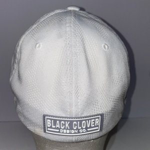 Black Clover Fresh Luck White Golf Hat Size S/M Rubber Badge
