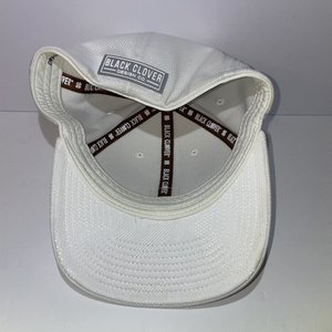 Black Clover Fresh Luck White Golf Hat Size S/M Rubber Badge
