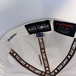Black Clover Fresh Luck White Golf Hat Size S/M Rubber Badge