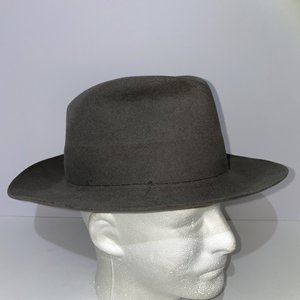 Stetson 'The Stetsonian' John Helmer Portland Gray Fedora Hat Size 7 1/8