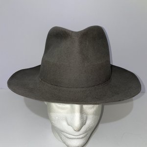 Stetson 'The Stetsonian' John Helmer Portland Gray Fedora Hat Size 7 1/8