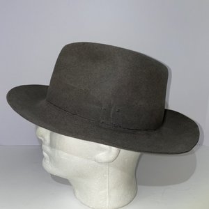 Stetson 'The Stetsonian' John Helmer Portland Gray Fedora Hat Size 7 1/8