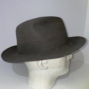 Stetson 'The Stetsonian' John Helmer Portland Gray Fedora Hat Size 7 1/8