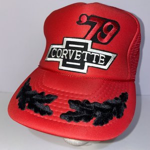 1979 Corvette Vintage Gold Leaf Red Otto Trucker Hat