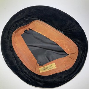 Betmar Black Velvet Vintage Beret Size M