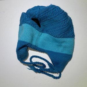 Hi-Line Knits Sea Green Vintage Wool Pom-Pom Ski-Cap Size S