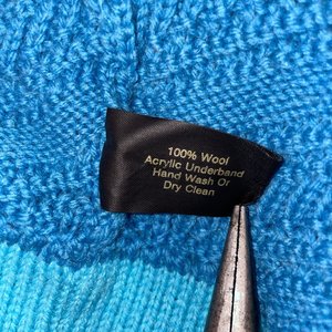 Hi-Line Knits Sea Green Vintage Wool Pom-Pom Ski-Cap Size S