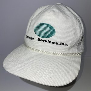 Otto Omega Services White Corduroy Vintage Baseball Cap