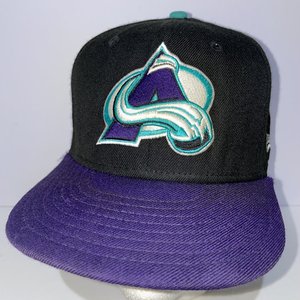 New Era 59Fifty Wool Colorado Avalanche Purple Baseball Cap Size 7 3/8