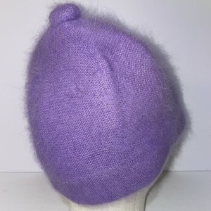 Angola Rabbit Hair Italian Vintage Pastel Purple Short Brim Cap Size M/L