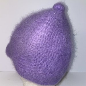 Angola Rabbit Hair Italian Vintage Pastel Purple Short Brim Cap Size M/L
