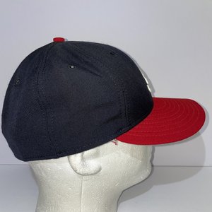New Era Atlanta Braves Vintage 59Fifty Authentic Wool Blue Red Cap Size 7 1/8