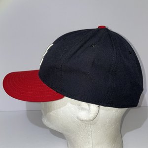 New Era Atlanta Braves Vintage 59Fifty Authentic Wool Blue Red Cap Size 7 1/8