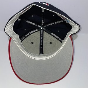 New Era Atlanta Braves Vintage 59Fifty Authentic Wool Blue Red Cap Size 7 1/8