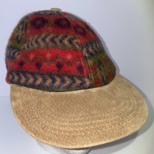Aztec Red Fleece Suede Vintage Baseball Cap