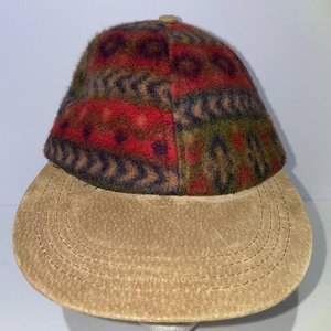 Aztec Red Fleece Suede Vintage Baseball Cap