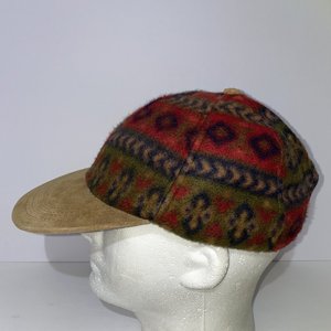 Aztec Red Fleece Suede Vintage Baseball Cap