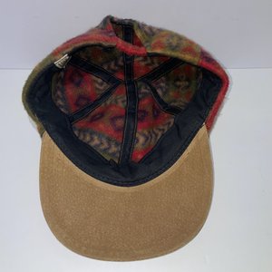 Aztec Red Fleece Suede Vintage Baseball Cap