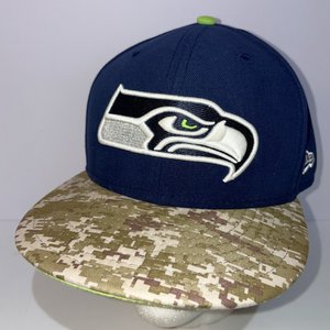 New Era 59Fifty Digital Camo Seahawks Salute to Service Baseball Cap Size 7 3/4