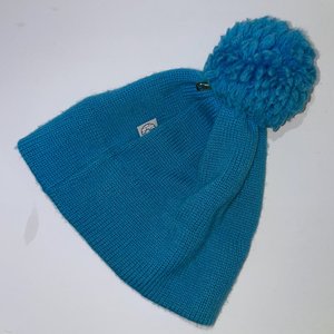 Igloos Sky Blue Wool Knit Vintage Pom-Pom Beanie Made in USA