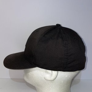 Travis Mathew Black Leatherette Patch Flex-Fit Baseball Cap Size L/XL