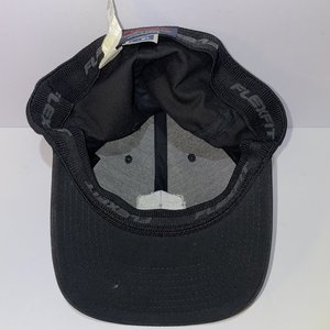 Travis Mathew Black Leatherette Patch Flex-Fit Baseball Cap Size L/XL