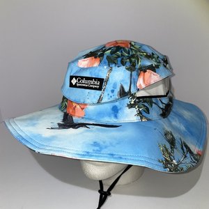 Columbia Bora Bora Vista Blue Printed Booney Sun Hat Size L/XL