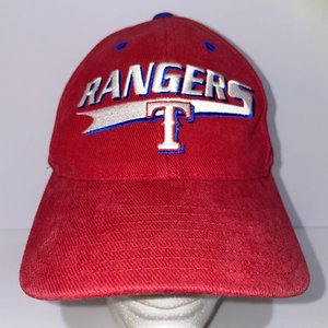 Logo Athletic Vintage Genuine Texas Ranger Red Spell-Out Snapback Cap