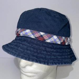 Drew Pearson Tartan Navy Blue Vintage Bucket Hat Size L/XL