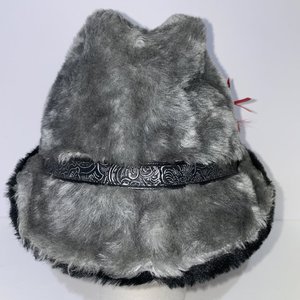 United Hatters Ushanka Gray Feathered Long Fur Vintage Trilby Size M