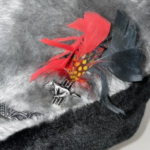 United Hatters Ushanka Gray Feathered Long Fur Vintage Trilby Size M