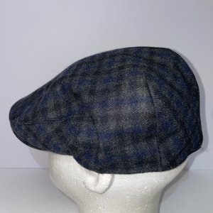 Shandon Ireland Blue Tartan Wool Plaid Flat Cap Size XL