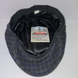 Shandon Ireland Blue Tartan Wool Plaid Flat Cap Size XL