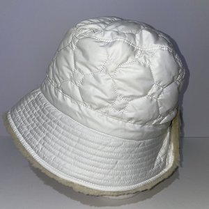 Ugg Australia Sheep Skin White Quilted Puffy Bucket Hat
