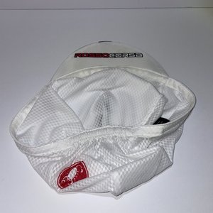 Castelli Rosso Corsa White Stripe Cycling Cap Breathable