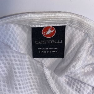Castelli Rosso Corsa White Stripe Cycling Cap Breathable