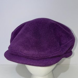 LL Bean Purple Fleece Ear Warmer Flat Cap Size XL Made in USA