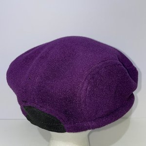 LL Bean Purple Fleece Ear Warmer Flat Cap Size XL Made in USA