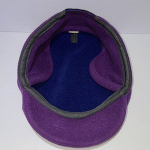 LL Bean Purple Fleece Ear Warmer Flat Cap Size XL Made in USA