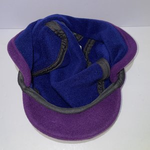 LL Bean Purple Fleece Ear Warmer Flat Cap Size XL Made in USA