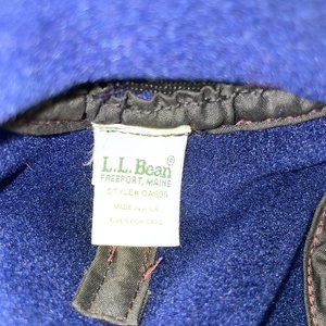 LL Bean Purple Fleece Ear Warmer Flat Cap Size XL Made in USA