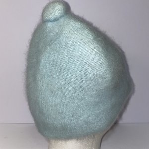 Angola Rabbit Hair Italian Vintage Pastel Blue Short Brim Cap Size M/L