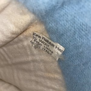 Angola Rabbit Hair Italian Vintage Pastel Blue Short Brim Cap Size M/L
