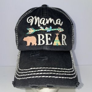 Kbethos Vintage 'Mama Bear' Distressed Baseball Cap