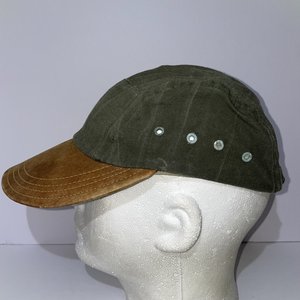 The Nature Company Vintage Outdoor Cap Olive Green Breathable Flex-Fit USA