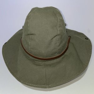 Dorfman Lined Pearl Snap Chinstrap Cotton Olive Green Boonie Hat Size M