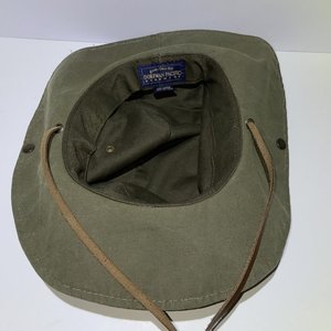 Dorfman Lined Pearl Snap Chinstrap Cotton Olive Green Boonie Hat Size M
