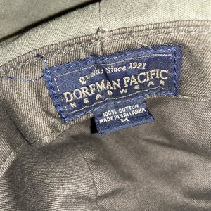 Dorfman Lined Pearl Snap Chinstrap Cotton Olive Green Boonie Hat Size M