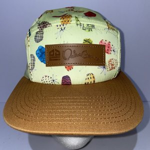 Aloha Hats Oahu Gem Co. Leather Pineapple All-Over 5 Panel Hat